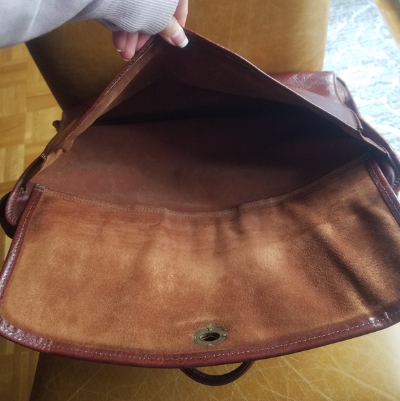 Jack Georges vintage leather messenger briefcase crossbody shoulder laptop bag - Picture 6 of 16